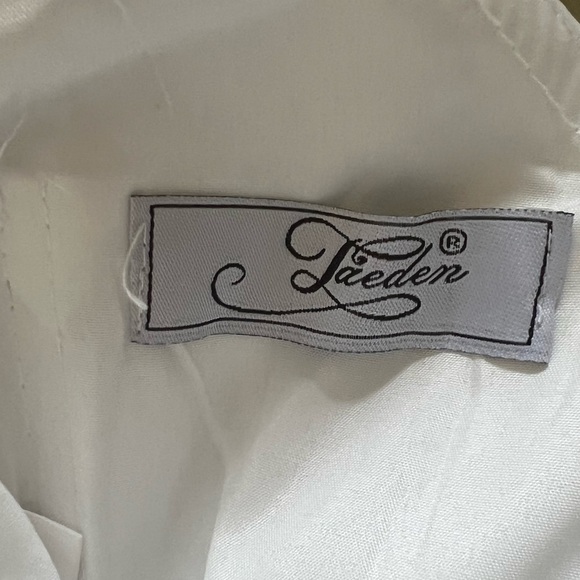 Jaeden | NWT Chiffon jeweled v-neck long beach wedding dress boho off sh… - Picture 2 of 14